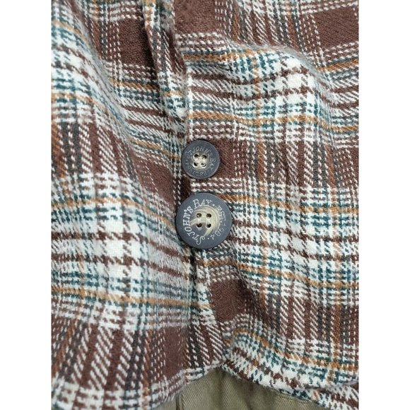 Authentic St Johns Bay Extra Large Brown Plaid Interior Button Up Jacket - Picture 10 of 12